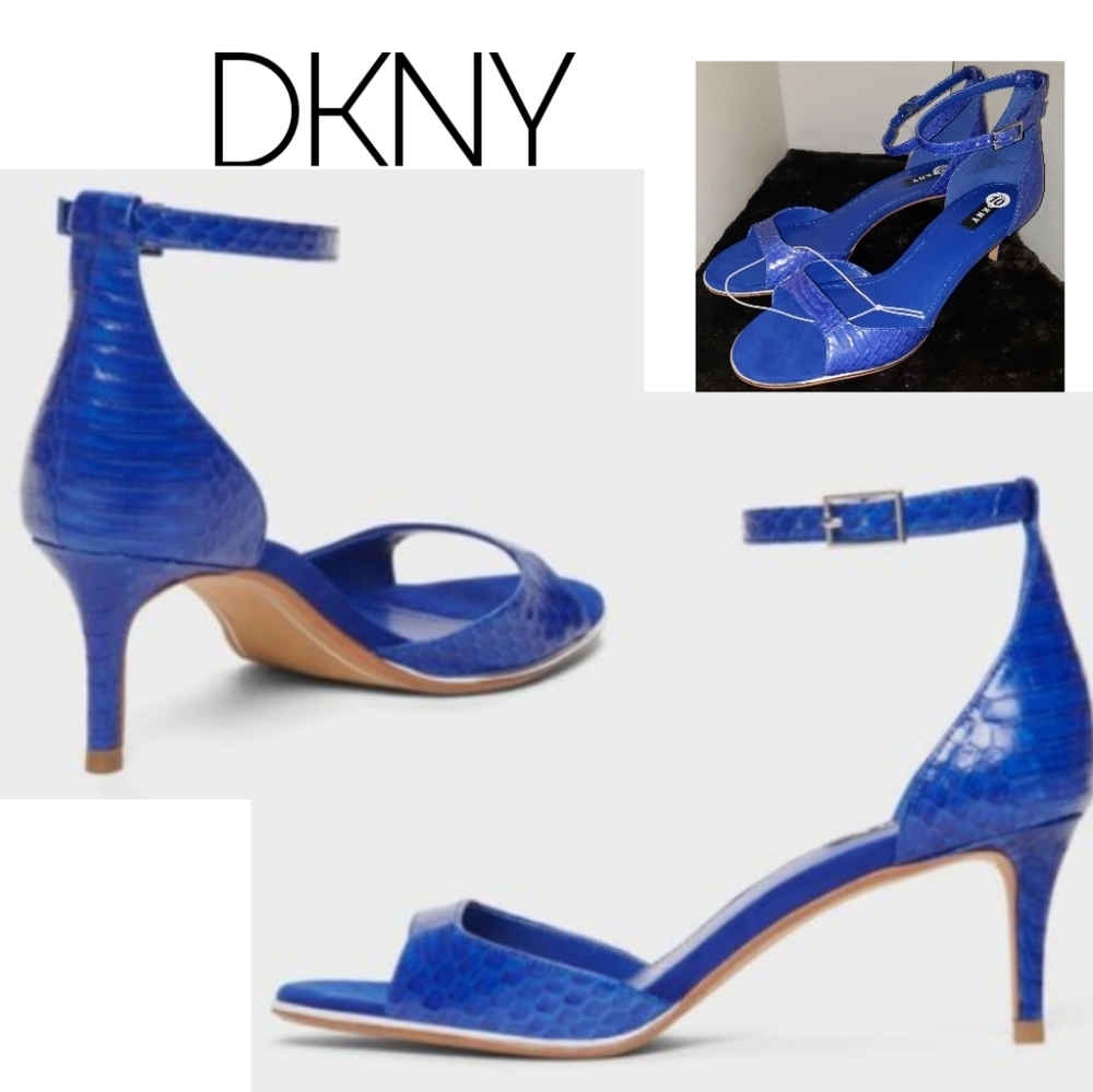 DKNY Blue Giselle Ankle Strap Sandal.  Sz 10